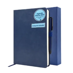 Agenda Diaria 2027 CARAVIAN PRO con bolígrafo color Azul y estuche rígido