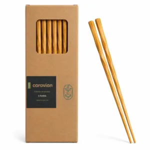 Set de 5 pares de palillos chinos de bambú CARAVIAN